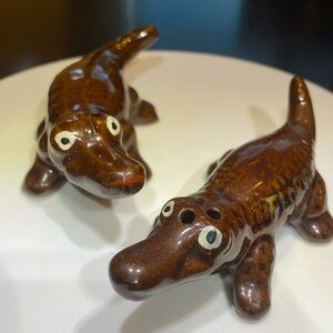 Vintage 70’s Florida Souvenir Alligator Salt and Pepper Shakers , Made in Japan
